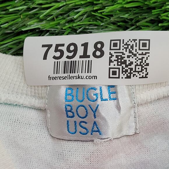 Vintage Tribal Aztec Cropped Sweatshirt Large 22x21 Boxy USA - Picture 7 of 9